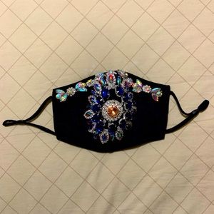 Multicolor Bejeweled Face Mask